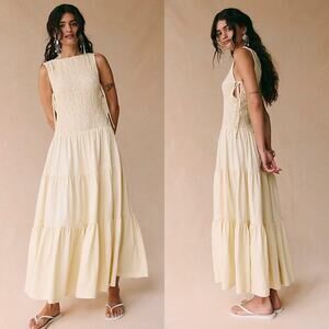 NWT Free People Sterling Maxi Dress in Summer Sand Size Large